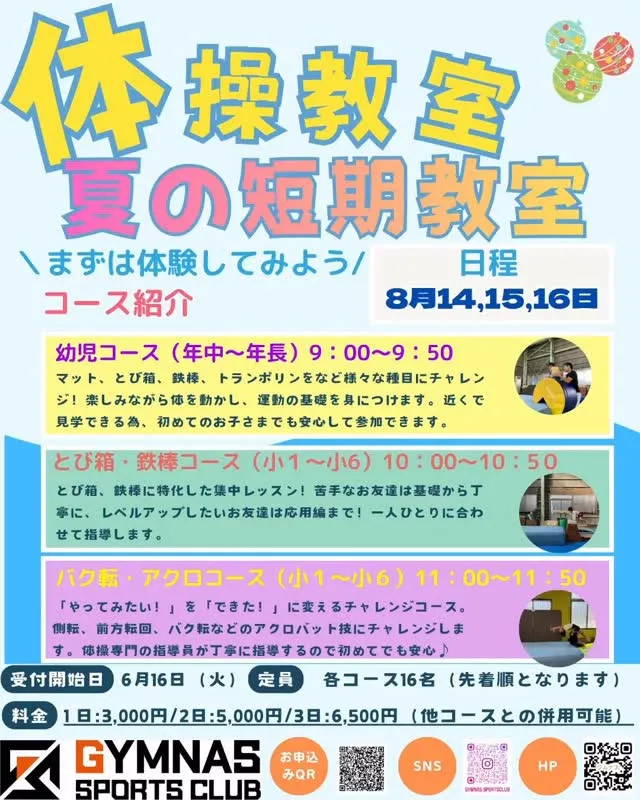 🌻夏の短期教室 参加者募集🌻